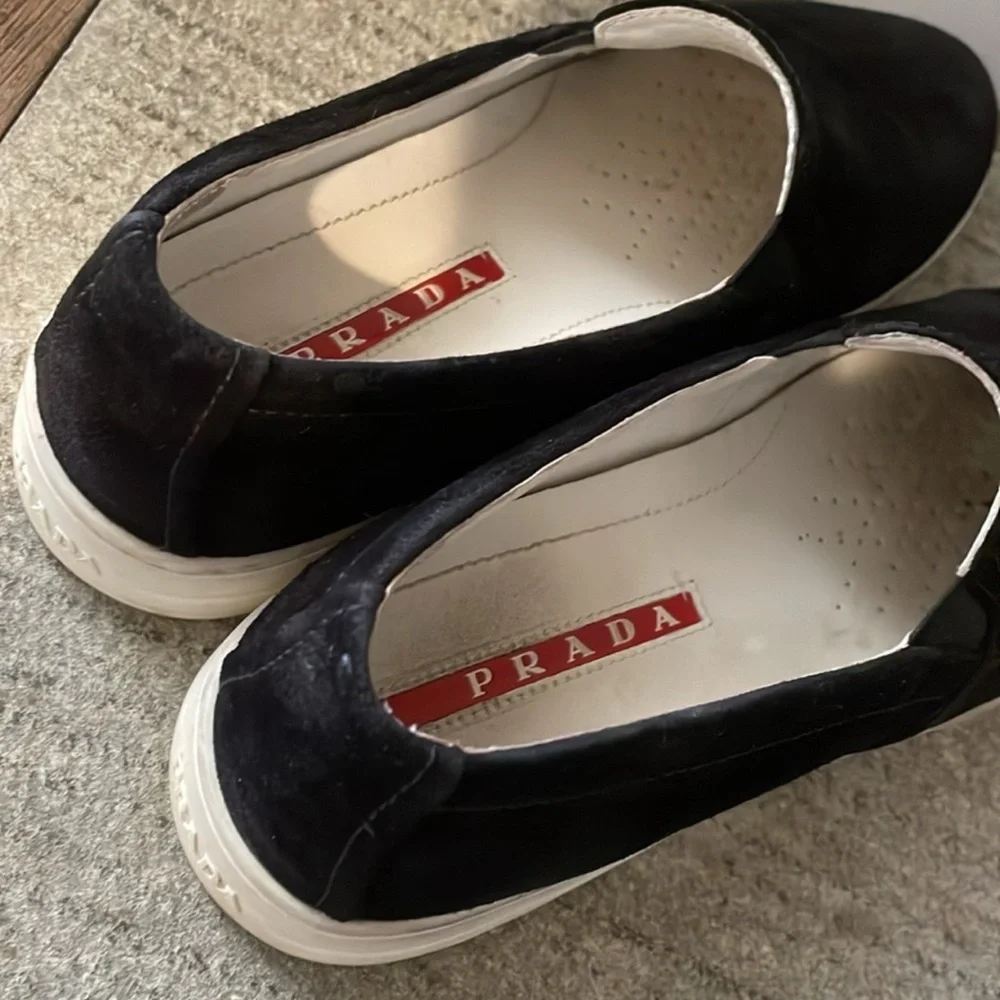 Prada Women’s Slip-on Sneakers Black Suede Size 8 (EU38) - Picture 2 of 7